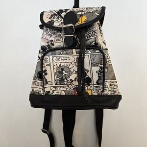 Mickey Mouse Comic Print Small Backpack with Black Accents